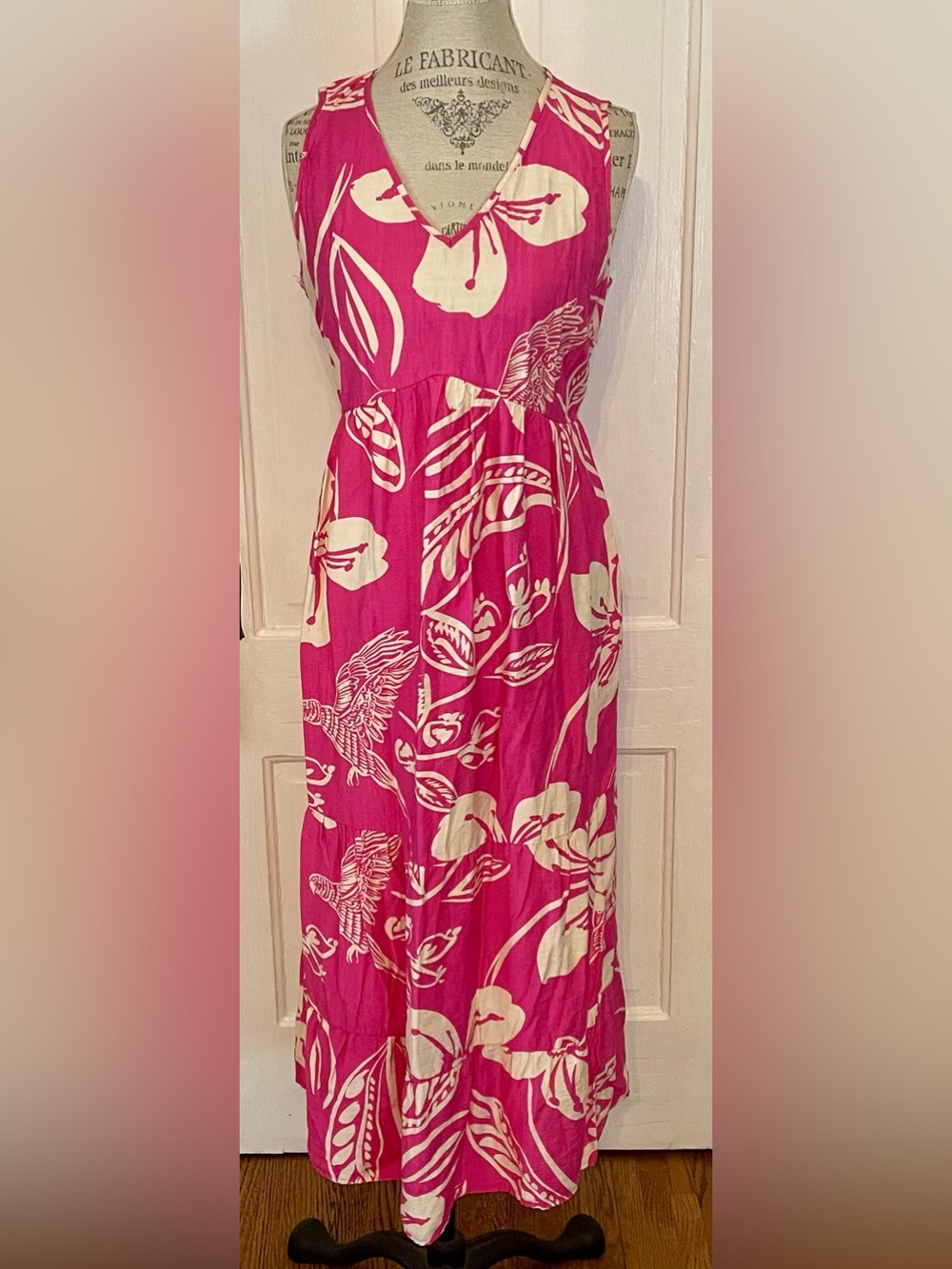 Mlle Gabrielle Pink and White Floral Maxi Dress